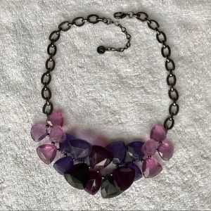 16” Anne Klein purple silver statement necklace